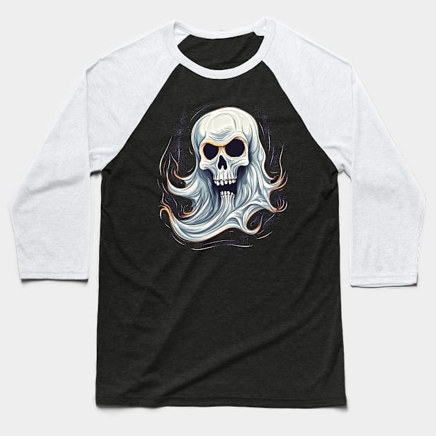 Eerie Halloween Ghoul Art - Spooky Season Delight Baseball T-Shirt by Captain Peter Designs